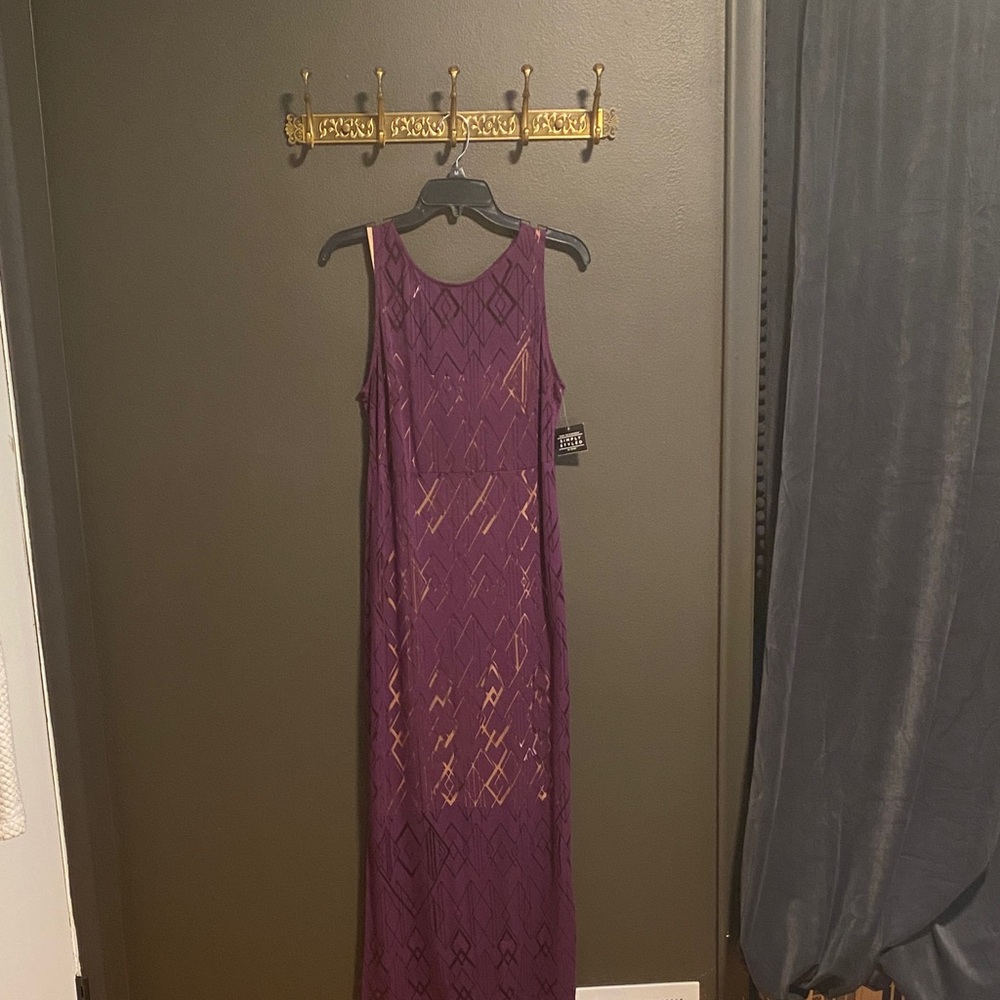 Simply Styled Purple Geometric Maxi Dress